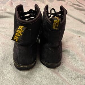 Dr Martens black canvas lace up boots